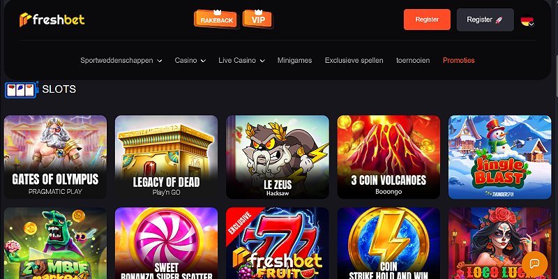 لقطة شاشة من كازينو Freshbet